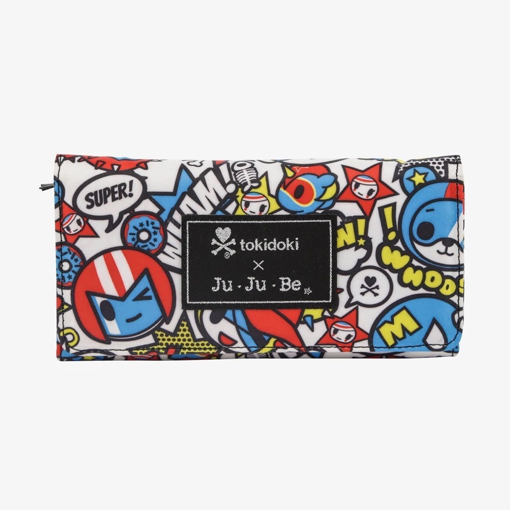 NWT Rare! Tokidoki x Jujube Collectible Superhero Bom Pow Trifold Wallet